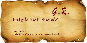 Galgóczi Rezső névjegykártya
